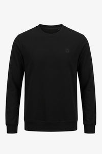 Meeste must puuvillaseguga ümara kaelusega dressipluus pikkade varrukatega veniv pullover