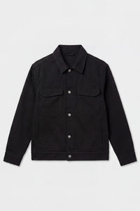 Meeste must puuvillane twill-jakk - veoautokattega särk
