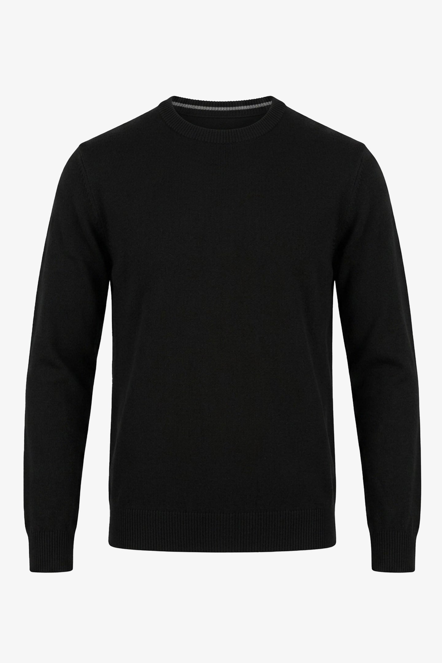 Meeste must kootud ümara kaelusega akrüülist pullover-džemper