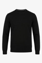 Meeste must kootud ümara kaelusega akrüülist pullover-džemper