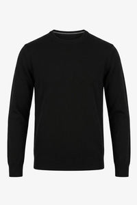 Meeste must kootud ümara kaelusega akrüülist pullover-džemper