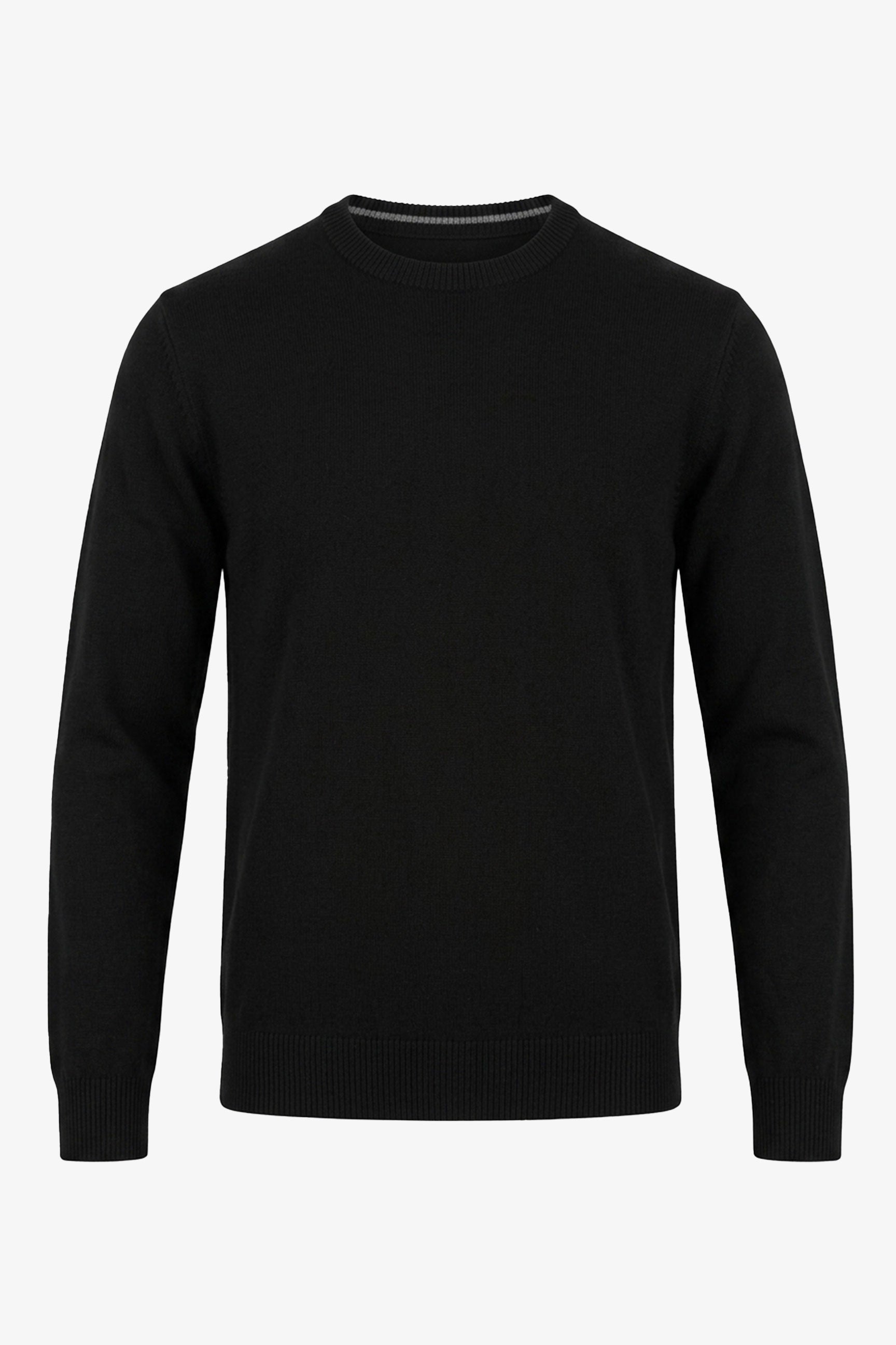 Meeste must kootud ümara kaelusega akrüülist pullover-džemper