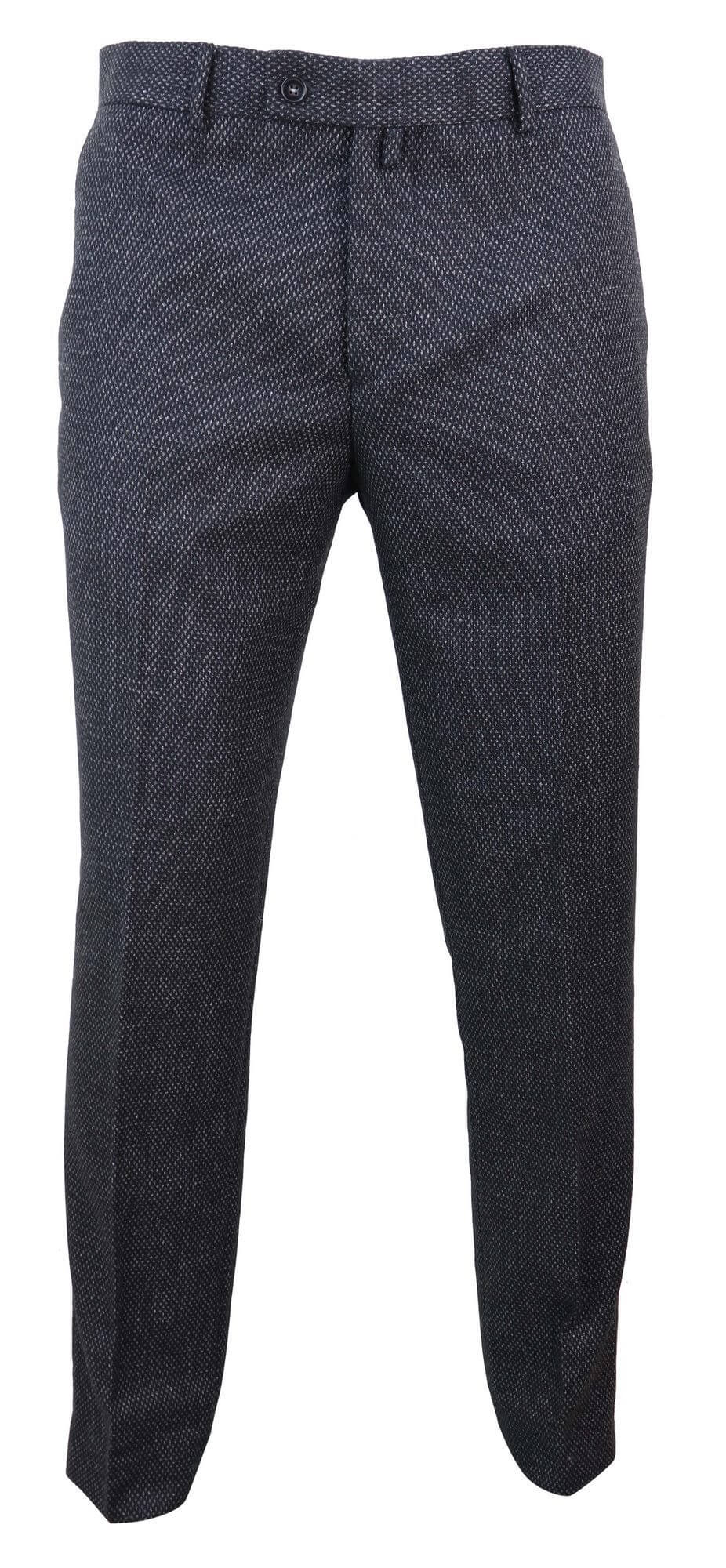 Meeste mustad tviidpüksid vintage stiilis - STZ14