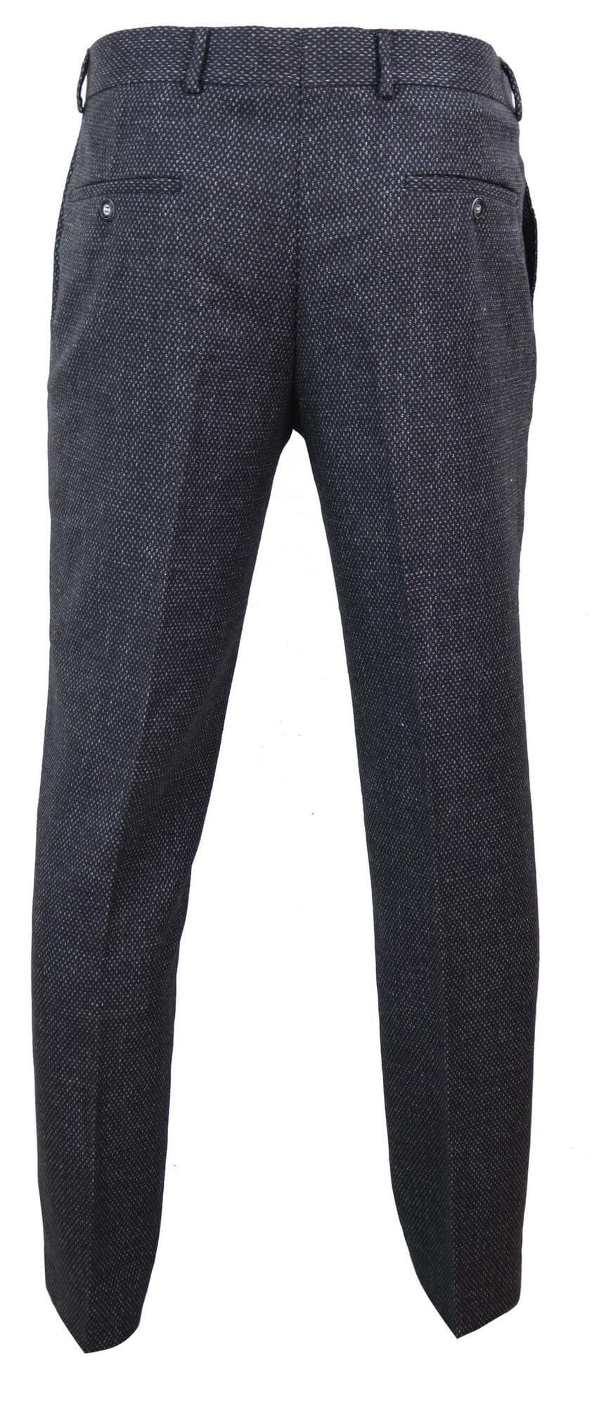 Meeste mustad tviidpüksid vintage stiilis - STZ14