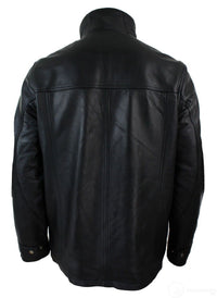 Meeste 3/4 päris nahast safarijakk, eemaldatava topeltlukuga, must