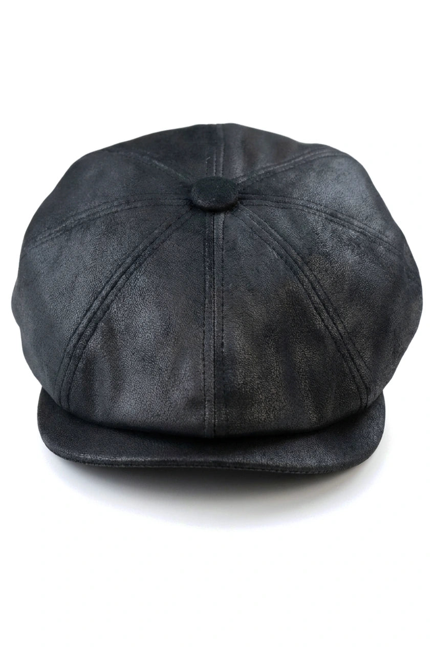 Meeste 8-paneeliga Razor Baker Boy müts PU nahast pimendajatega Newsboy lame nokkmüts must