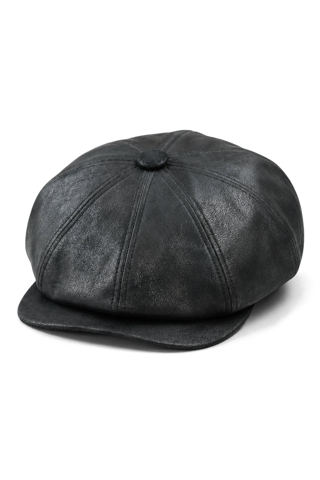 Meeste 8-paneeliga Razor Baker Boy müts PU nahast pimendajatega Newsboy lame nokkmüts must