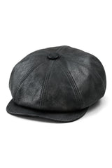 Meeste 8-paneeliga Razor Baker Boy müts PU nahast pimendajatega Newsboy lame nokkmüts must