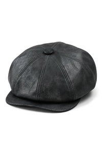 Meeste 8-paneeliga Razor Baker Boy müts PU nahast pimendajatega Newsboy lame nokkmüts must