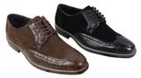 Meeste mustad pruunid seemisnahast ja maonahast brogue-kingad Gatsby Vintage