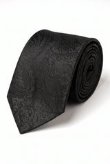 Meeste musta paisley-mustriga lipsu kinkekomplekt