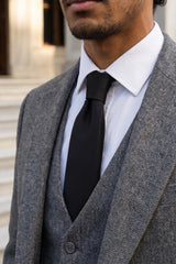 Meeste must õhuke ühevärviline lips