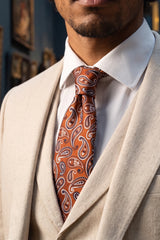 Meeste pronksjas Paisley mustriga lips