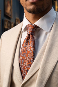 Meeste pronksjas Paisley mustriga lips