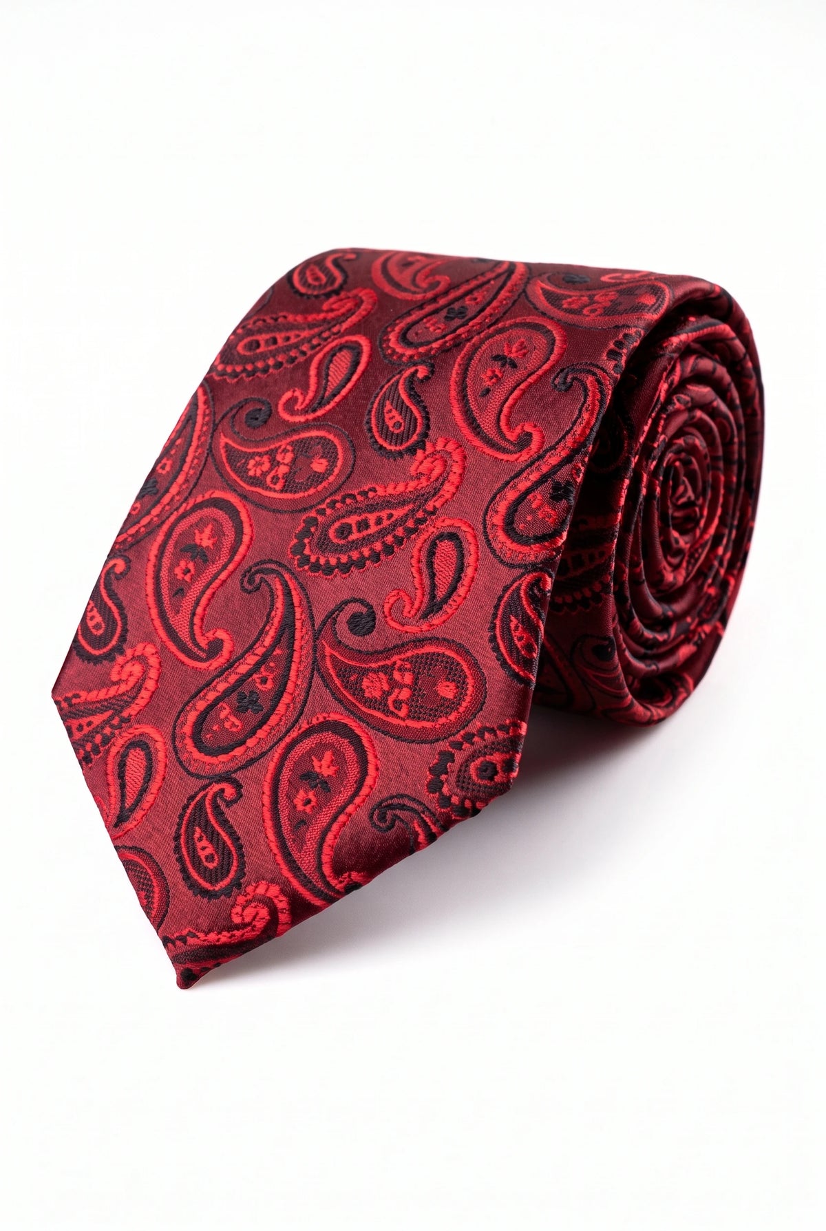Meeste Burgundiapunane Paisley-mustriga lips