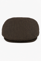 Meeste lame nokamüts villast kalasabamustriga pruunist tviidist, klassikaline 1920ndate unisex Del Boy