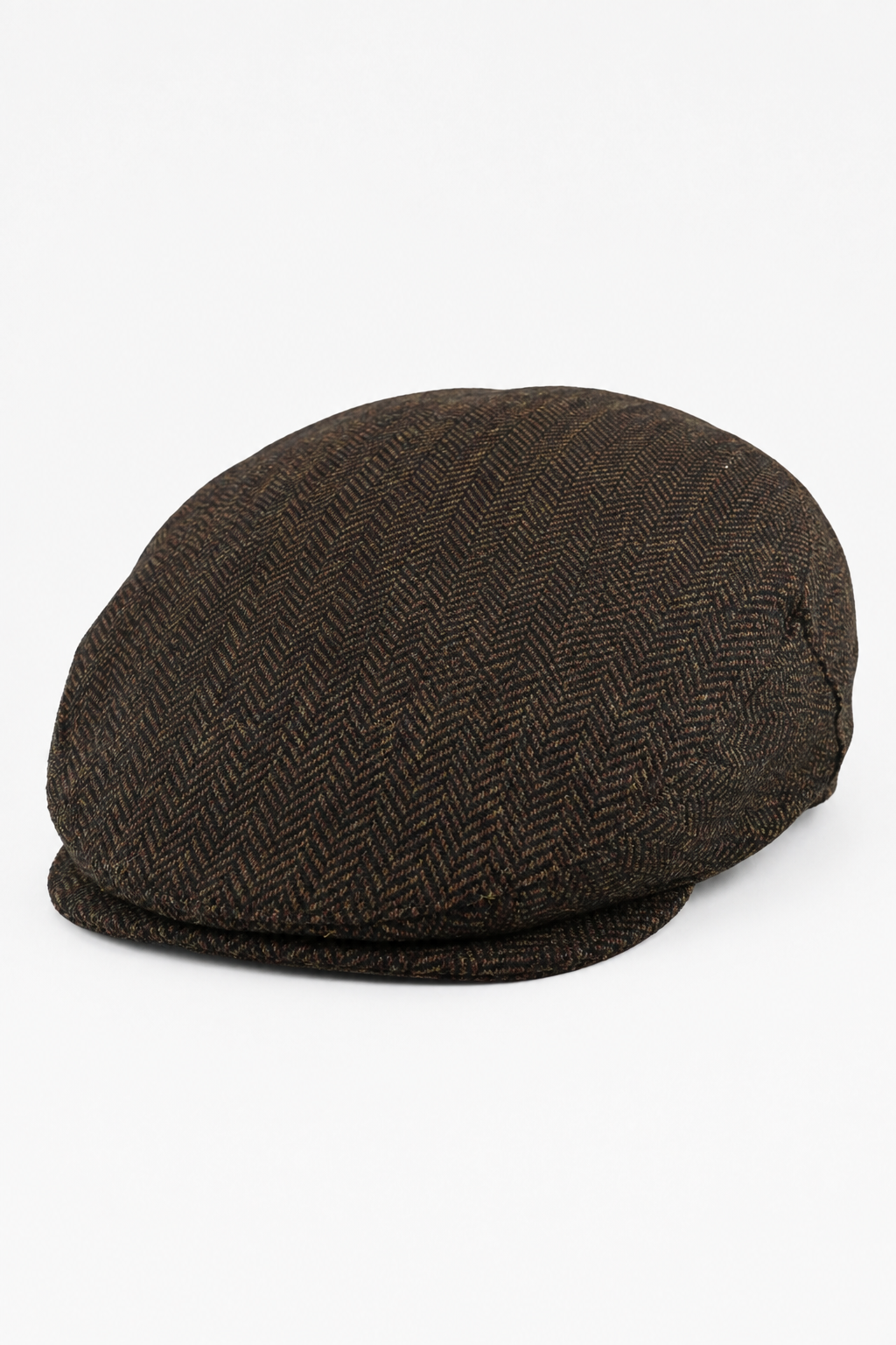 Meeste lame nokamüts villast kalasabamustriga pruunist tviidist, klassikaline 1920ndate unisex Del Boy