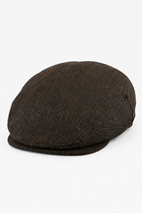 Meeste lame nokamüts villast kalasabamustriga pruunist tviidist, klassikaline 1920ndate unisex Del Boy