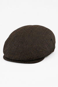 Meeste lame nokamüts villast kalasabamustriga pruunist tviidist, klassikaline 1920ndate unisex Del Boy