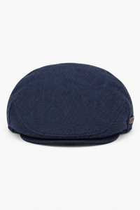 Meeste lameda nokaga villane kalasabamustriga tumesinine tviidmüts, klassikaline 1920ndate unisex Del Boy