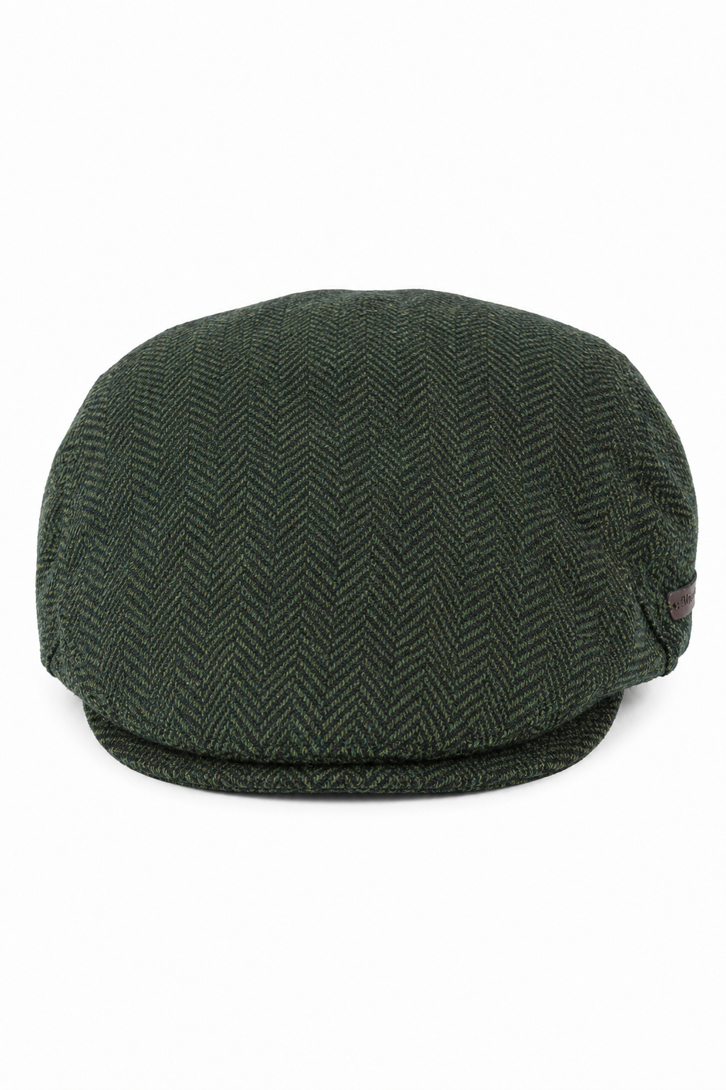 Meeste lameda nokaga villane kalasabamustriga oliivroheline tviidmüts, klassikaline 1920ndate unisex poiste stiilis