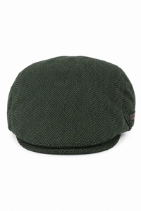 Meeste lameda nokaga villane kalasabamustriga oliivroheline tviidmüts, klassikaline 1920ndate unisex poiste stiilis