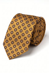 Meeste kuldne paisley-mustriga lips