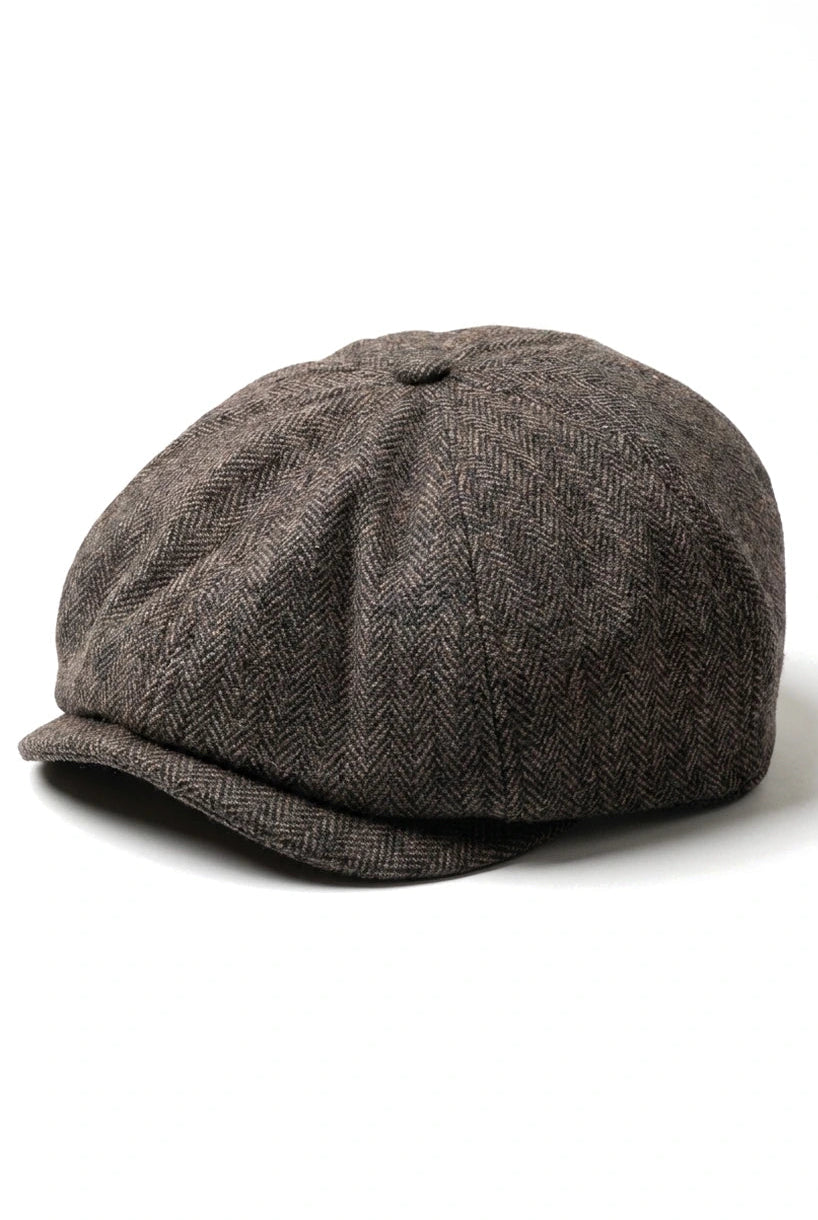 Meeste klassikaline kalasabamustriga Newsboy nokamüts – pruun