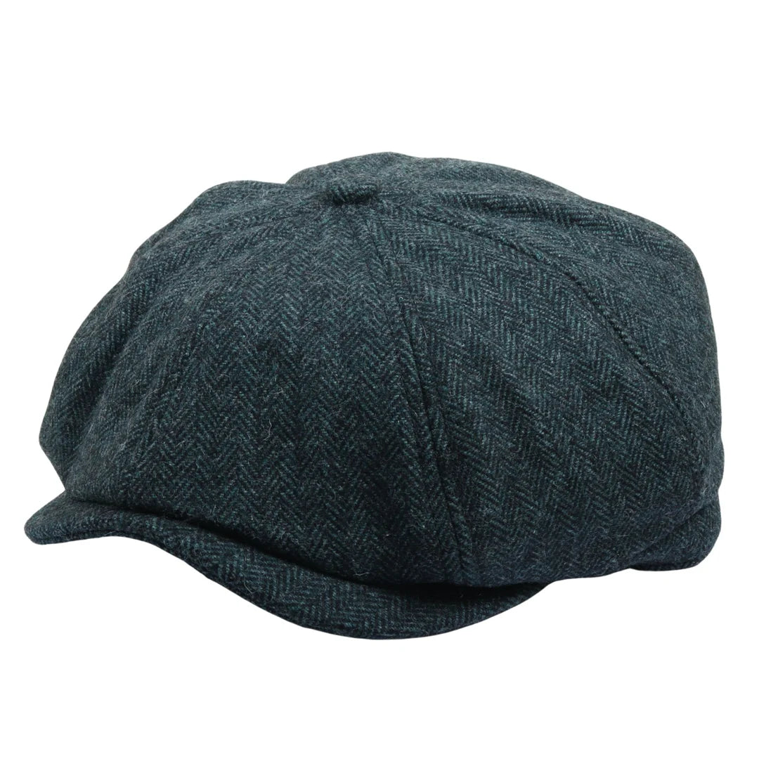 Meeste klassikaline kalasabamustriga Newsboy nokamüts – oliivroheline