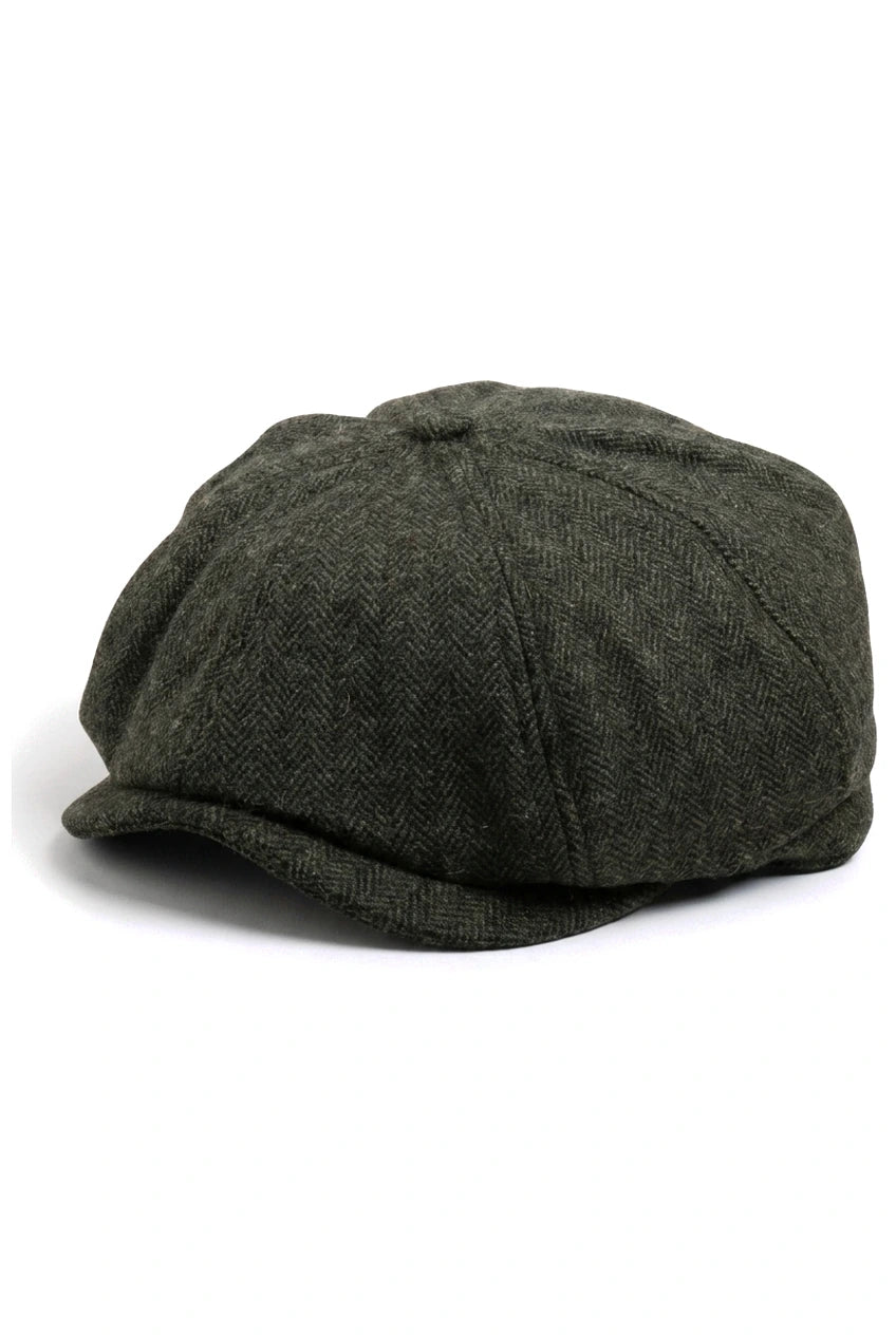 Meeste klassikaline kalasabamustriga Newsboy nokamüts – oliivroheline