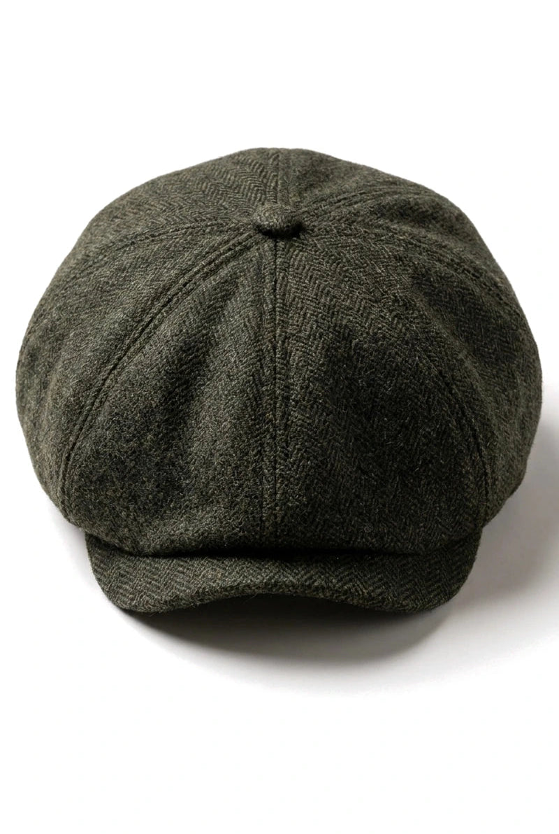Meeste klassikaline kalasabamustriga Newsboy nokamüts – oliivroheline