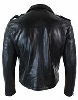 Ehtne nahkne risti lukuga vintage retro meeste bikerjakk must urban slim fit - XXXL - must