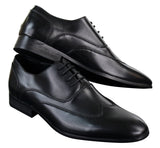 Meeste nahast paeltega brogue-kingad Itaalia disainerist, elegantsed, pidulikud ja klassikalised, retro-stiilis kingad.