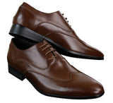 Meeste nahast paeltega brogue-kingad Itaalia disainerist, elegantsed, pidulikud ja klassikalised, retro-stiilis kingad.