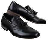 Meeste nahast sussid, tupsudega brogue-saapad, klassikalised, vintage, retro stiilis autokingad