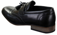 Meeste nahast sussid, tupsudega brogue-saapad, klassikalised, vintage, retro stiilis autokingad