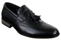 Meeste nahast sussid, tupsudega brogue-saapad, klassikalised, vintage, retro stiilis autokingad