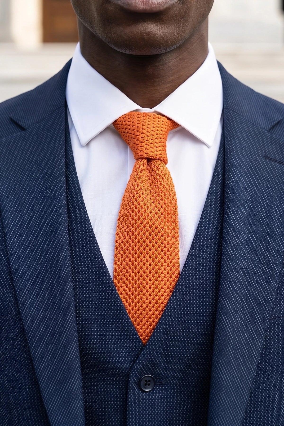 Meeste oranž kootud polüesterlips