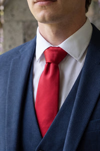 Meeste punane õhuke ühevärviline lips