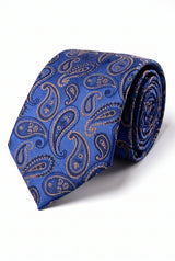 Meeste kuninglik sinine paisley-mustriga lips