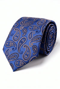 Meeste kuninglik sinine paisley-mustriga lips