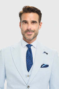 Meeste taevasinine rätsepatööna valminud bleiser