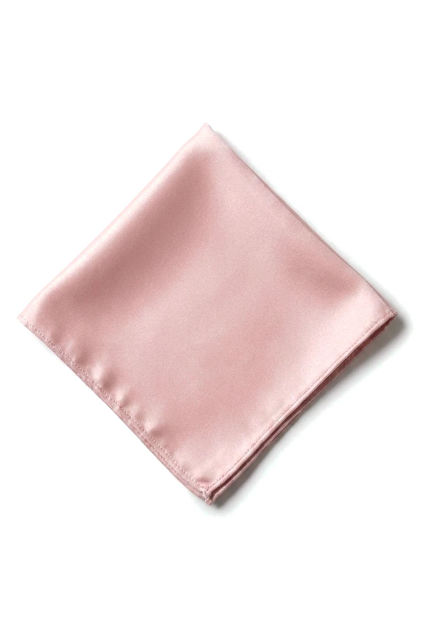 Meeste lips ja taskurätik, taskuga ruudukujuline kaelusega lips, satiin, siidist, hele tolmjas roosa, virsik