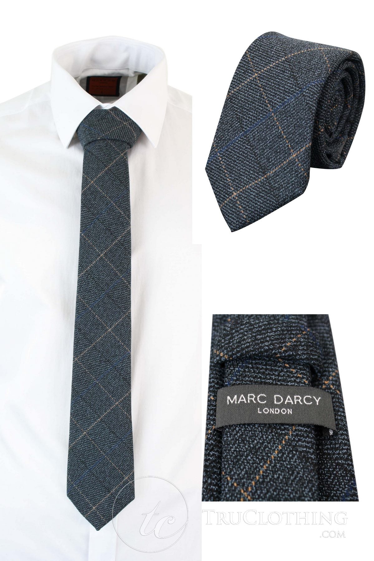 Meeste tviidist kalasabamustriga tekstuuriga Marc Darcy lipsud, klassikalised vintage retro stiilis, Scott Blue