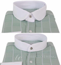 Meeste vintage ruuduline särk eemaldatava kraega