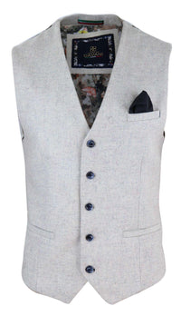 Meeste vintage kreemjas vest taskukellaga