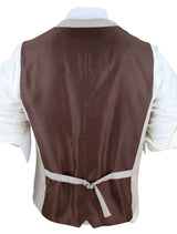 Meeste vintage kreemjas vest taskukellaga