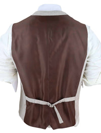 Meeste vintage kreemjas vest taskukellaga