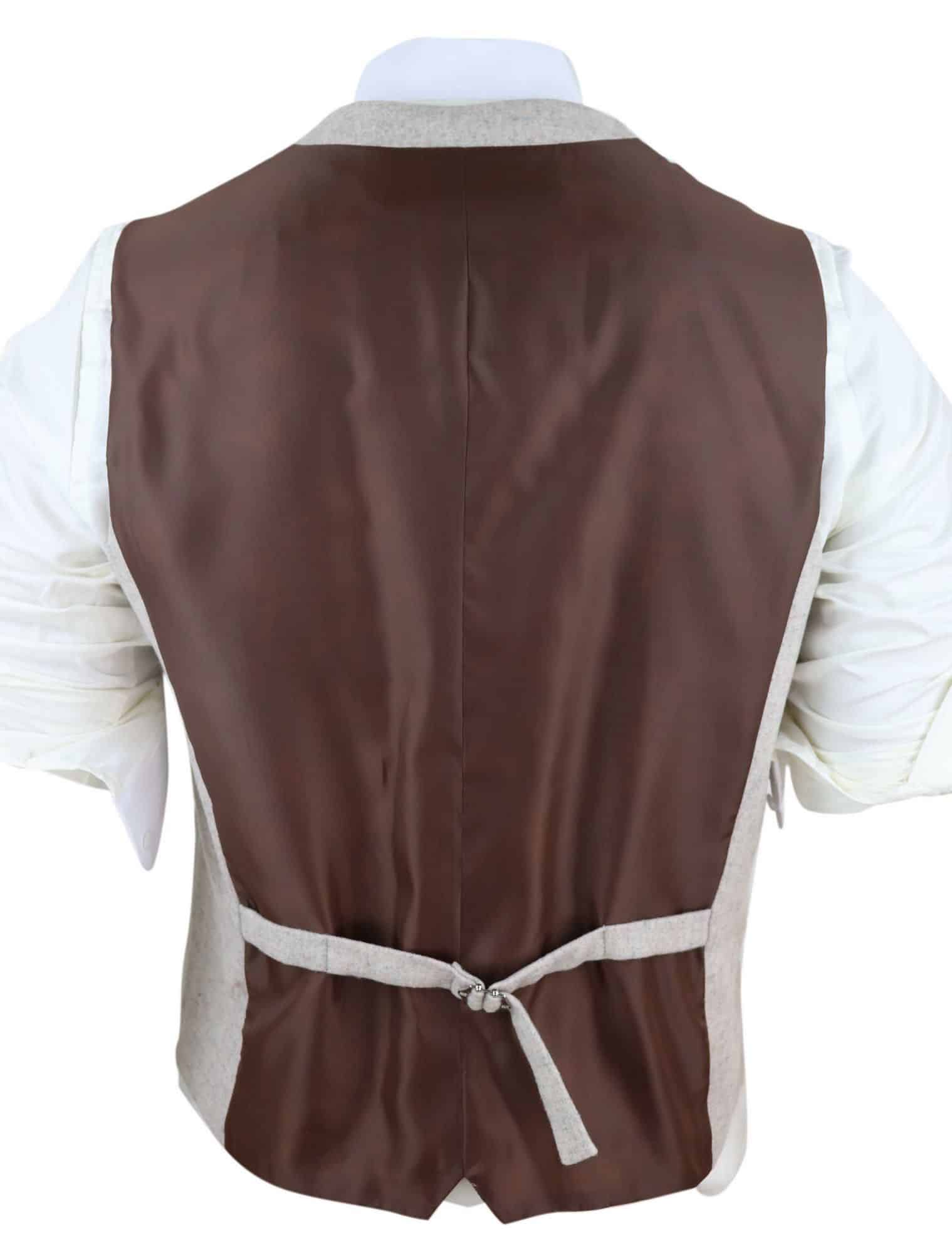Meeste vintage kreemjas vest taskukellaga