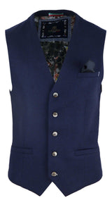 Meeste vintage tumesinine vest taskukellaga